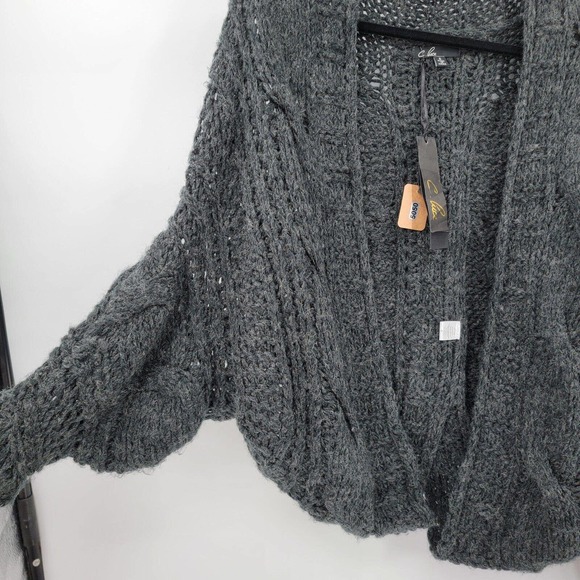 C. Luce Women's Small Wool Blend Long Sleeve Cocoon Cardigan Open Front NWT - Picture 2 of 10